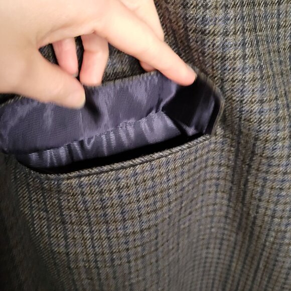 Jack Victor Men’s 44L Wool Blazer Gray Glen Plaid Classic Sport Coat Union Made - Picture 8 of 11